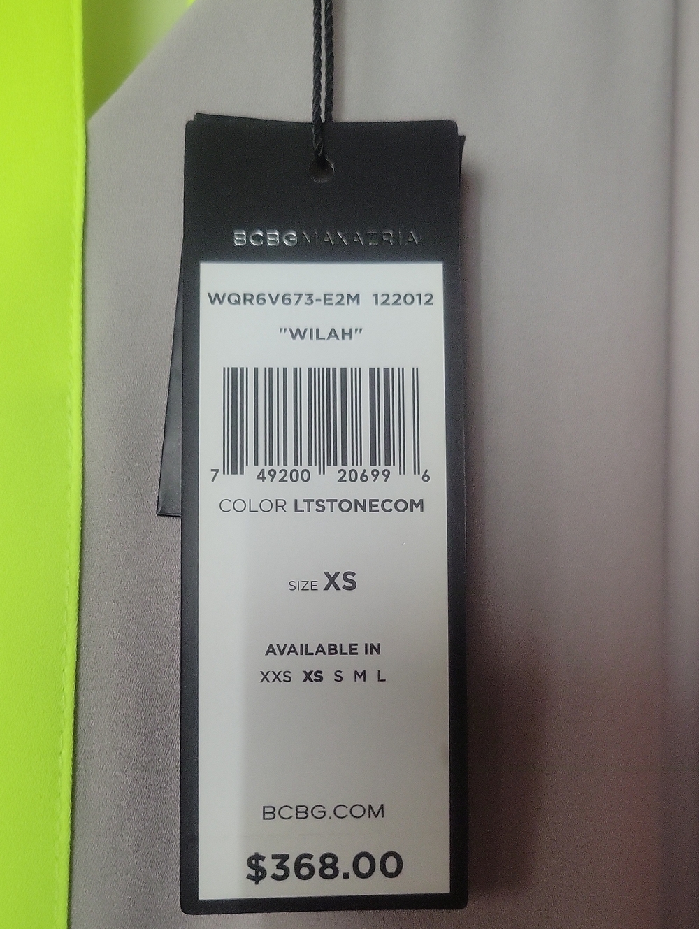 NWT BCBG Wilah Colorblock Neon Maxi Dress Long Orange Gray Relaxed Grecian XS - Picture 10 of 16